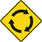 Roundabout ahead symbol