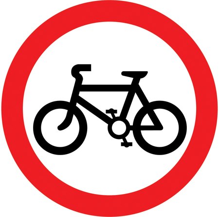 Riding pedal cycles prohibited symbol