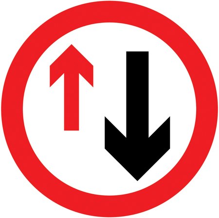 Give priority to oncoming vehicles symbol