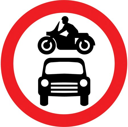 Motor vehicles prohibited symbol