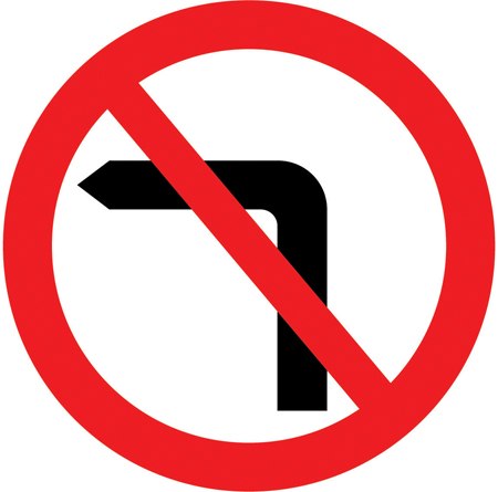 No left turn symbol