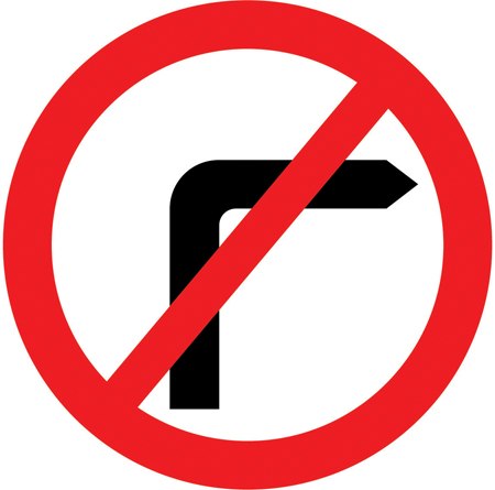 No right turn symbol