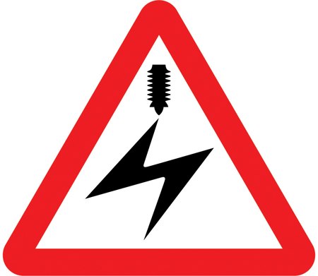 Electrified overhead cable ahead symbol