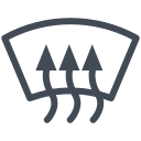 Front windscreen demister symbol