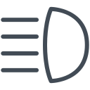 Main-beam headlights symbol