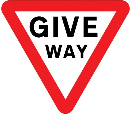 Give way to traffic on the major road symbol