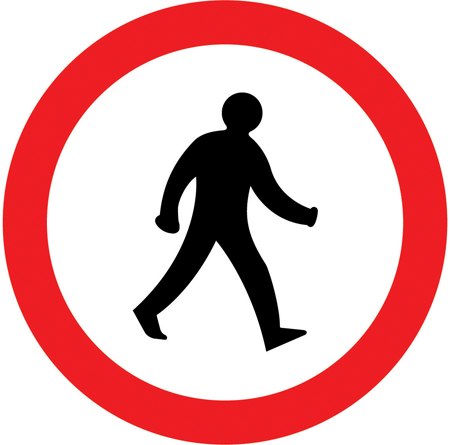 Pedestrians prohibited symbol
