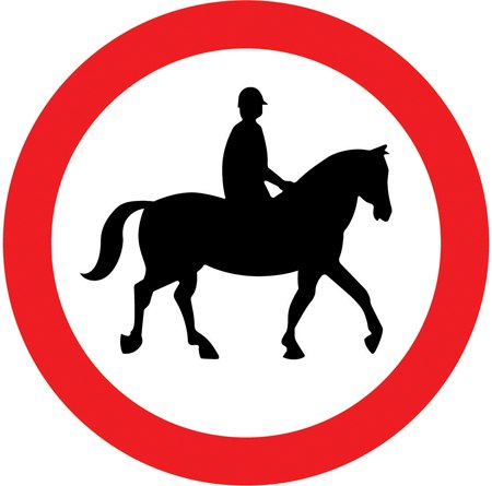 Ridden or accompanied horses prohibited symbol