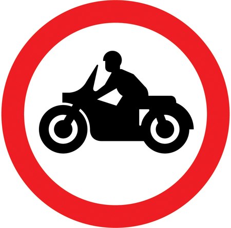Solo motor cycles prohibited symbol