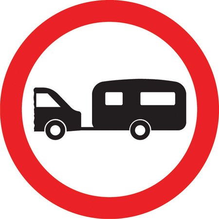 Towed caravans prohibited symbol
