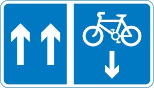 Contra-flow cycle lane symbol