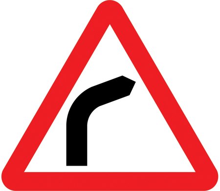 Bend ahead to the right symbol
