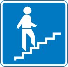 Stepped entrance to pedestrian overbridge symbol