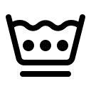 Mild hot wash symbol