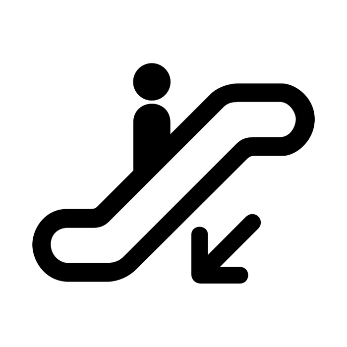Escalator down symbol
