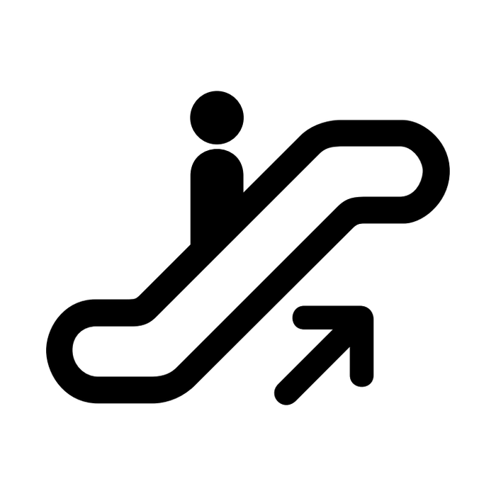 Escalator up symbol