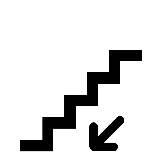 Stairs down symbol