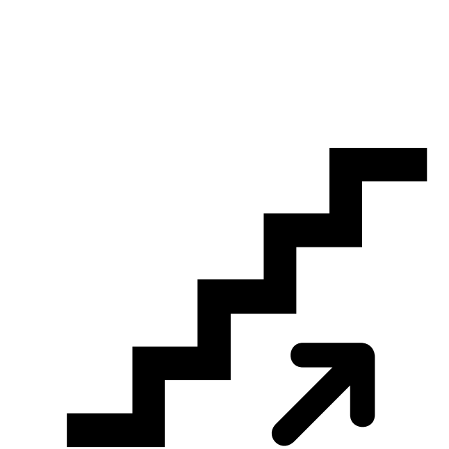 Stairs up symbol